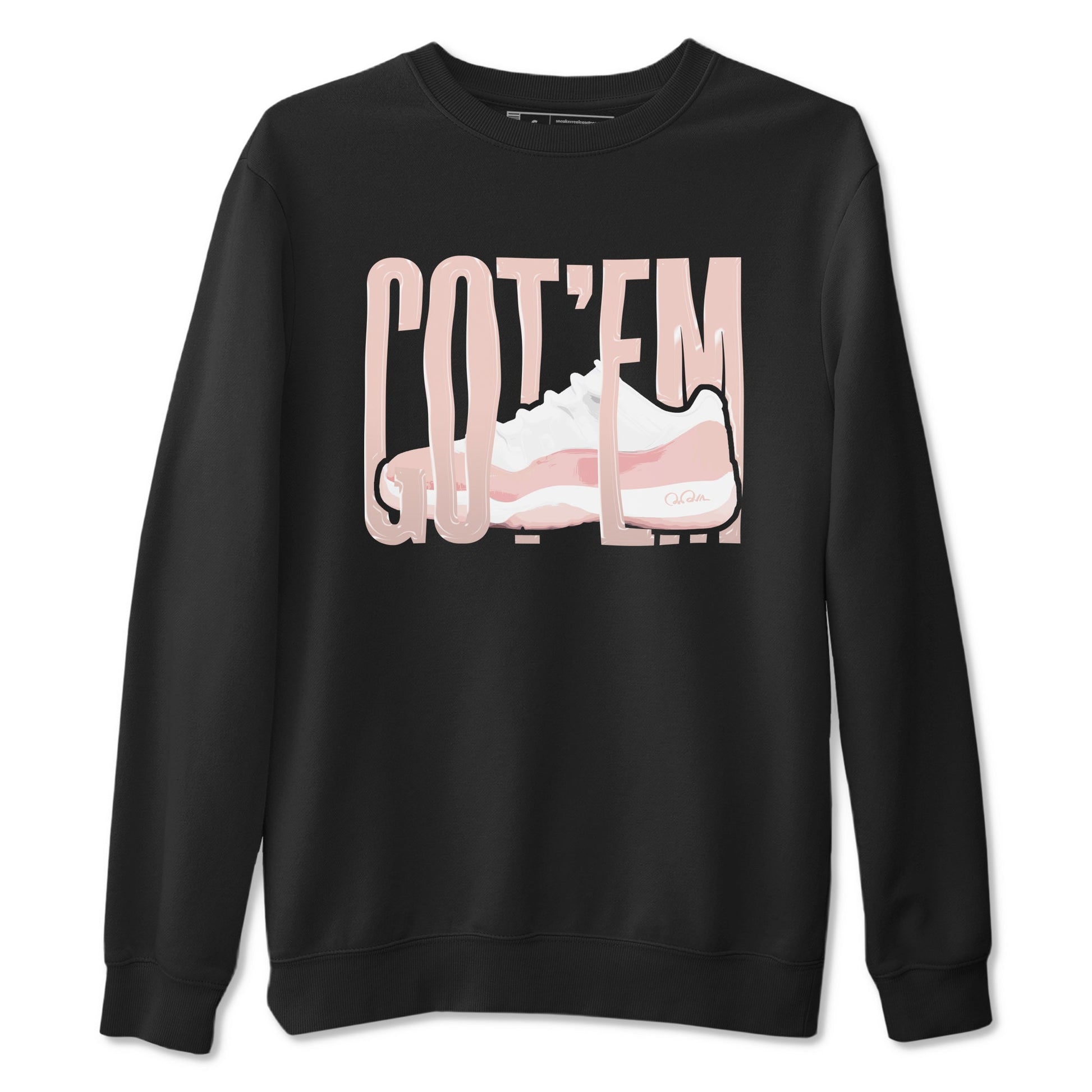 11s Legend Pink shirts to match jordans Wiggling Gotem sneaker match tees Air Jordan 11 Legend Pink SNRT Sneaker Tees streetwear brand Black 2 unisex cotton tee