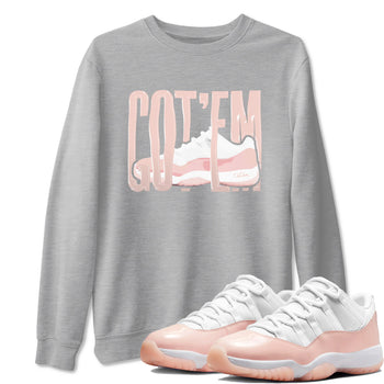 11s Legend Pink shirts to match jordans Wiggling Gotem sneaker match tees Air Jordan 11 Legend Pink SNRT Sneaker Tees streetwear brand Heather Grey 1 unisex cotton tee