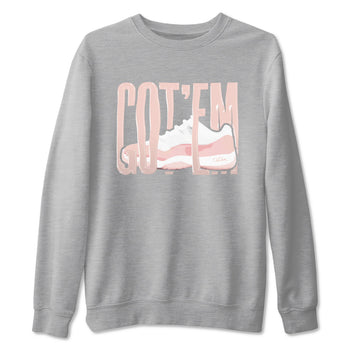 11s Legend Pink shirts to match jordans Wiggling Gotem sneaker match tees Air Jordan 11 Legend Pink SNRT Sneaker Tees streetwear brand Heather Grey 2 unisex cotton tee