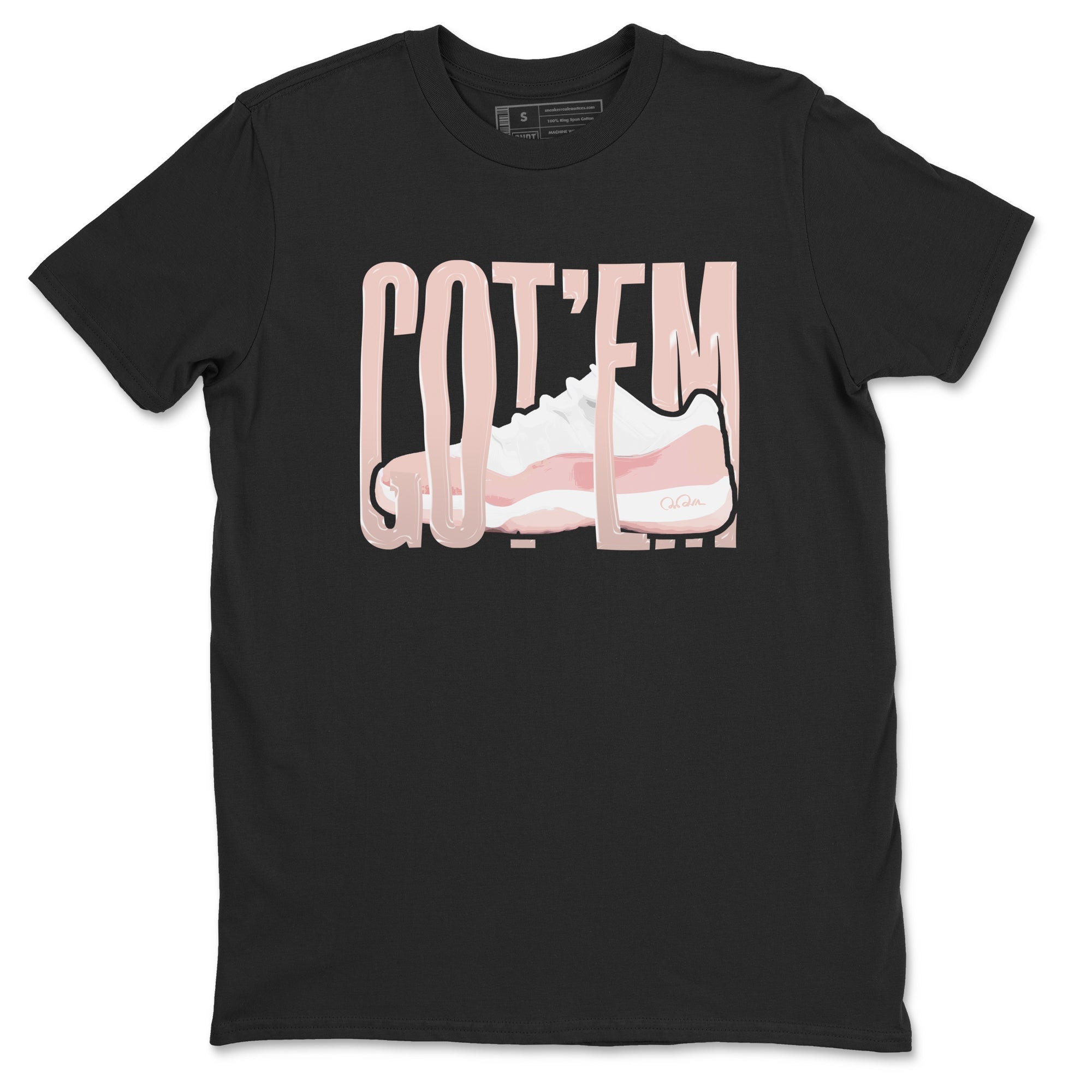 11s Legend Pink shirts to match jordans Wiggling Gotem sneaker match tees Air Jordan 11 Legend Pink SNRT Sneaker Tees streetwear brand Black 2 unisex cotton tee