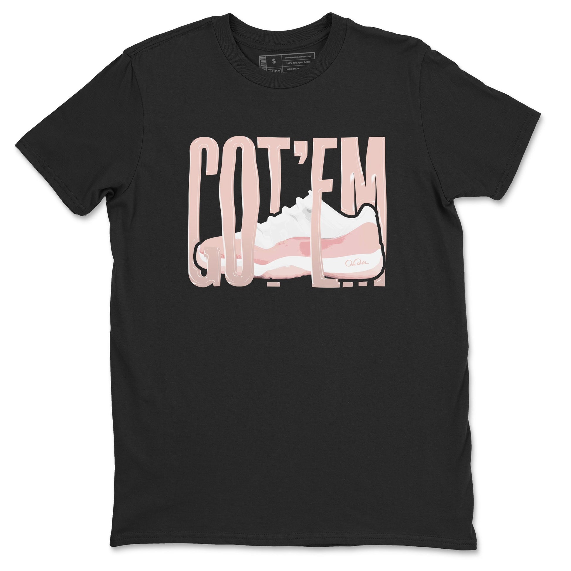 11s Legend Pink shirts to match jordans Wiggling Gotem sneaker match tees Air Jordan 11 Legend Pink SNRT Sneaker Tees streetwear brand Black 2 unisex cotton tee