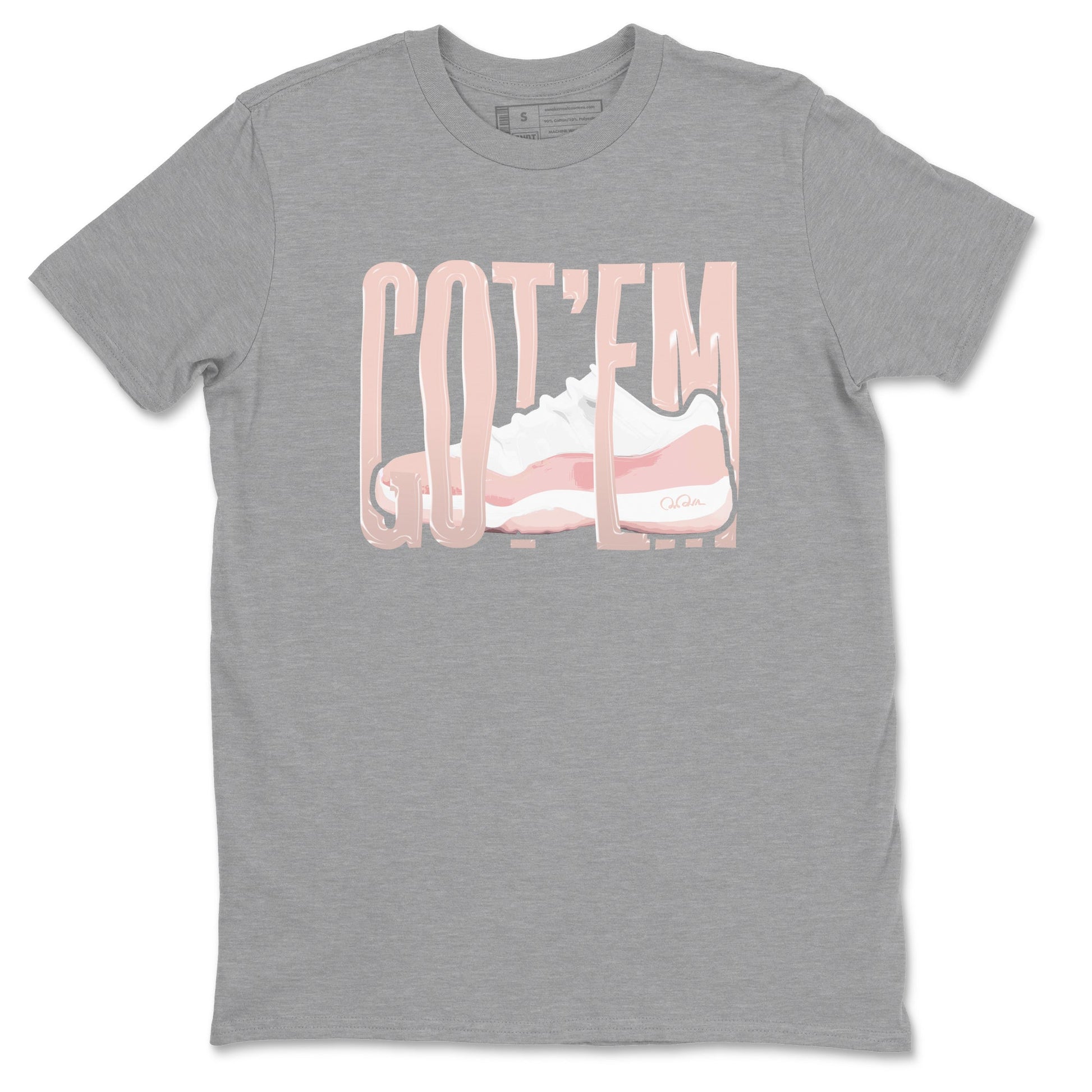 11s Legend Pink shirts to match jordans Wiggling Gotem sneaker match tees Air Jordan 11 Legend Pink SNRT Sneaker Tees streetwear brand Heather Grey 2 unisex cotton tee