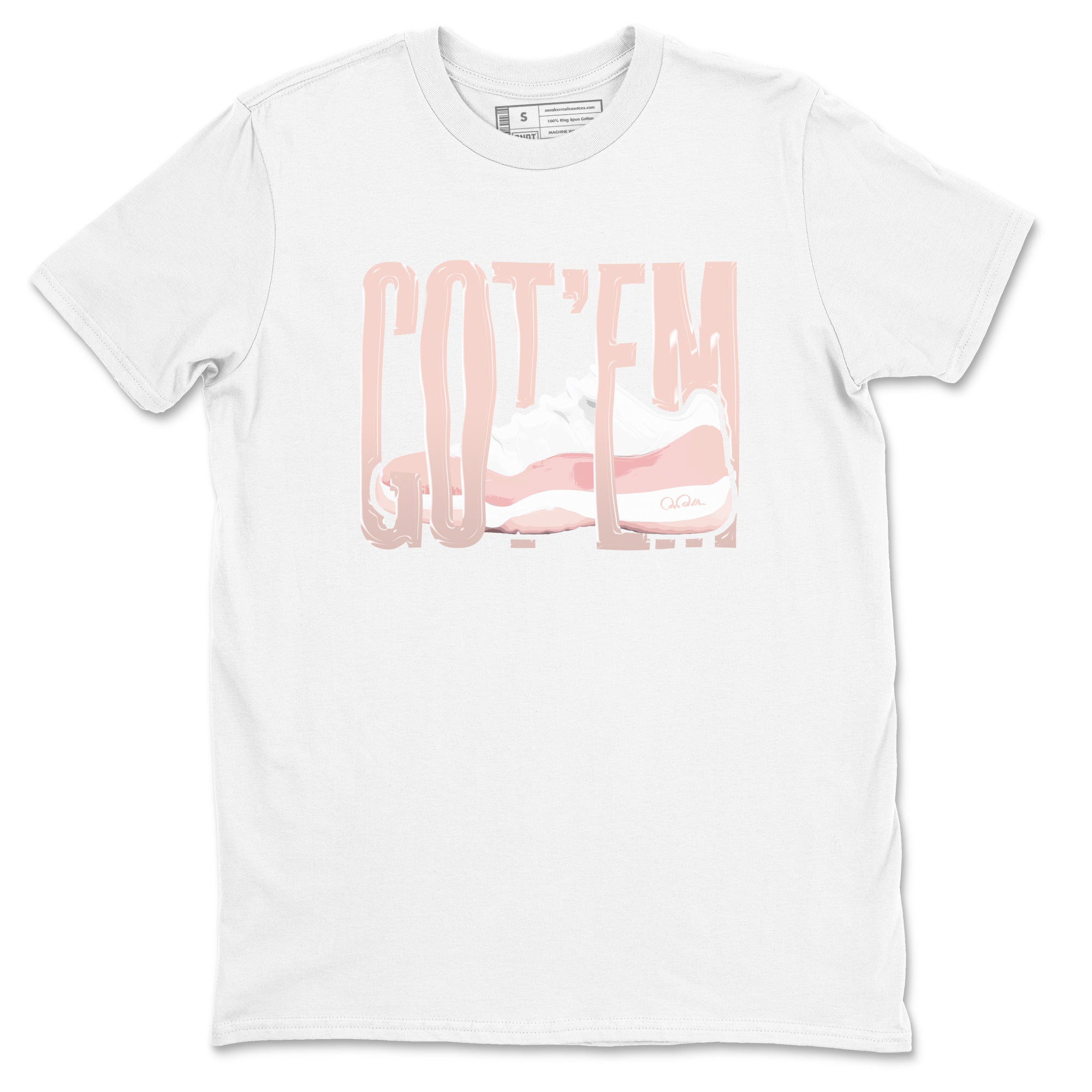 11s Legend Pink shirts to match jordans Wiggling Gotem sneaker match tees Air Jordan 11 Legend Pink SNRT Sneaker Tees streetwear brand White 2 unisex cotton tee