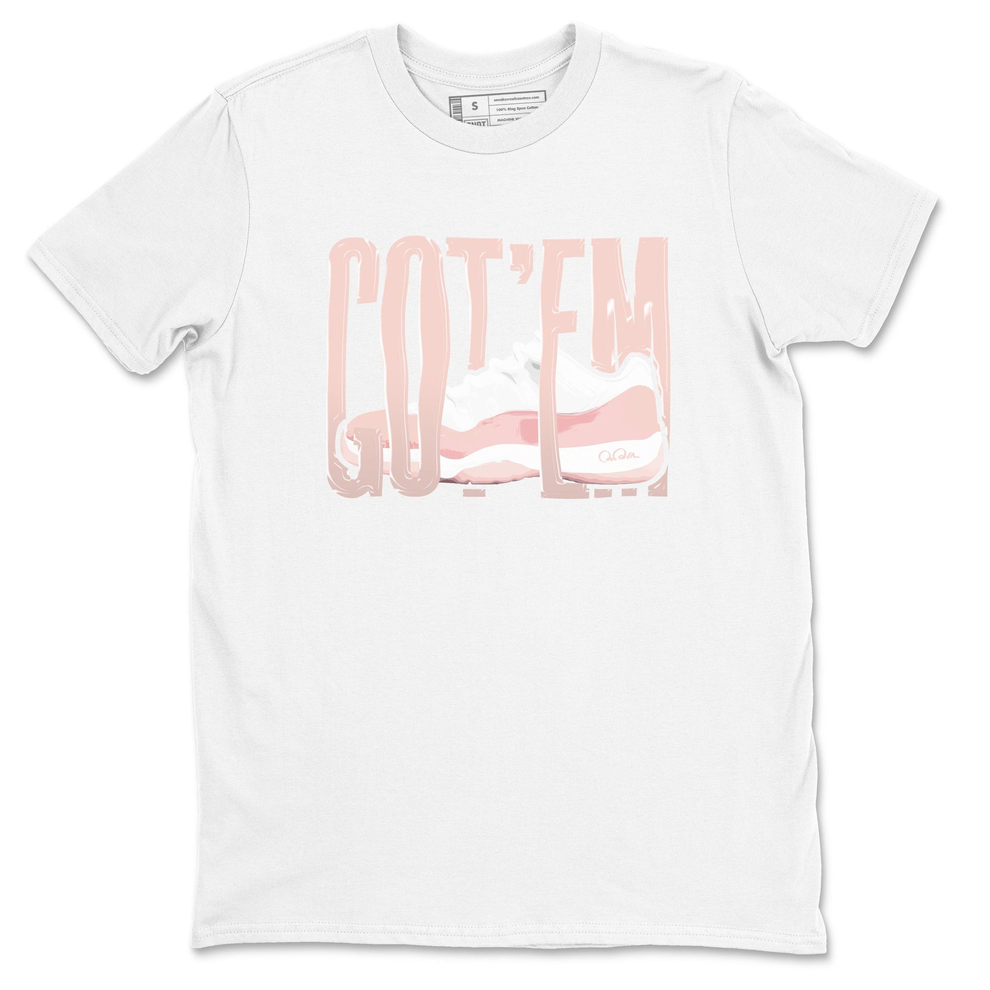 11s Legend Pink shirts to match jordans Wiggling Gotem sneaker match tees Air Jordan 11 Legend Pink SNRT Sneaker Tees streetwear brand White 2 unisex cotton tee