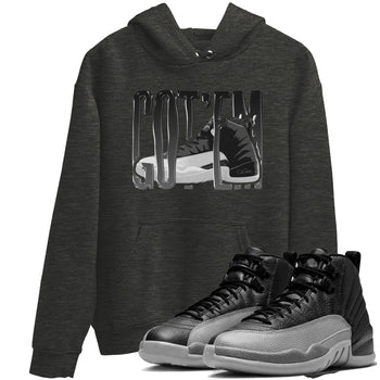 12s Black Wolf Grey shirts to match jordans Wiggling Gotem sneaker match tees Air Jordan 12 Barons match shoes to clothes SNRT Sneaker Tees unisex cotton Charcoal Heather 1 shirts