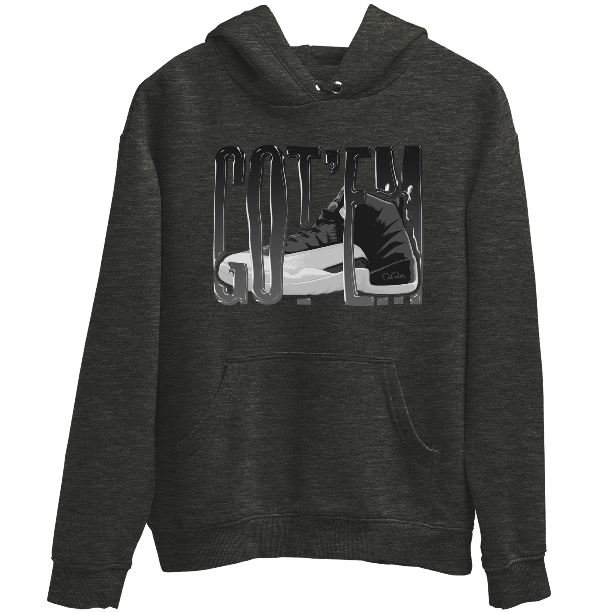 12s Black Wolf Grey shirts to match jordans Wiggling Gotem sneaker match tees Air Jordan 12 Barons match shoes to clothes SNRT Sneaker Tees unisex cotton Charcoal Heather 2 shirts