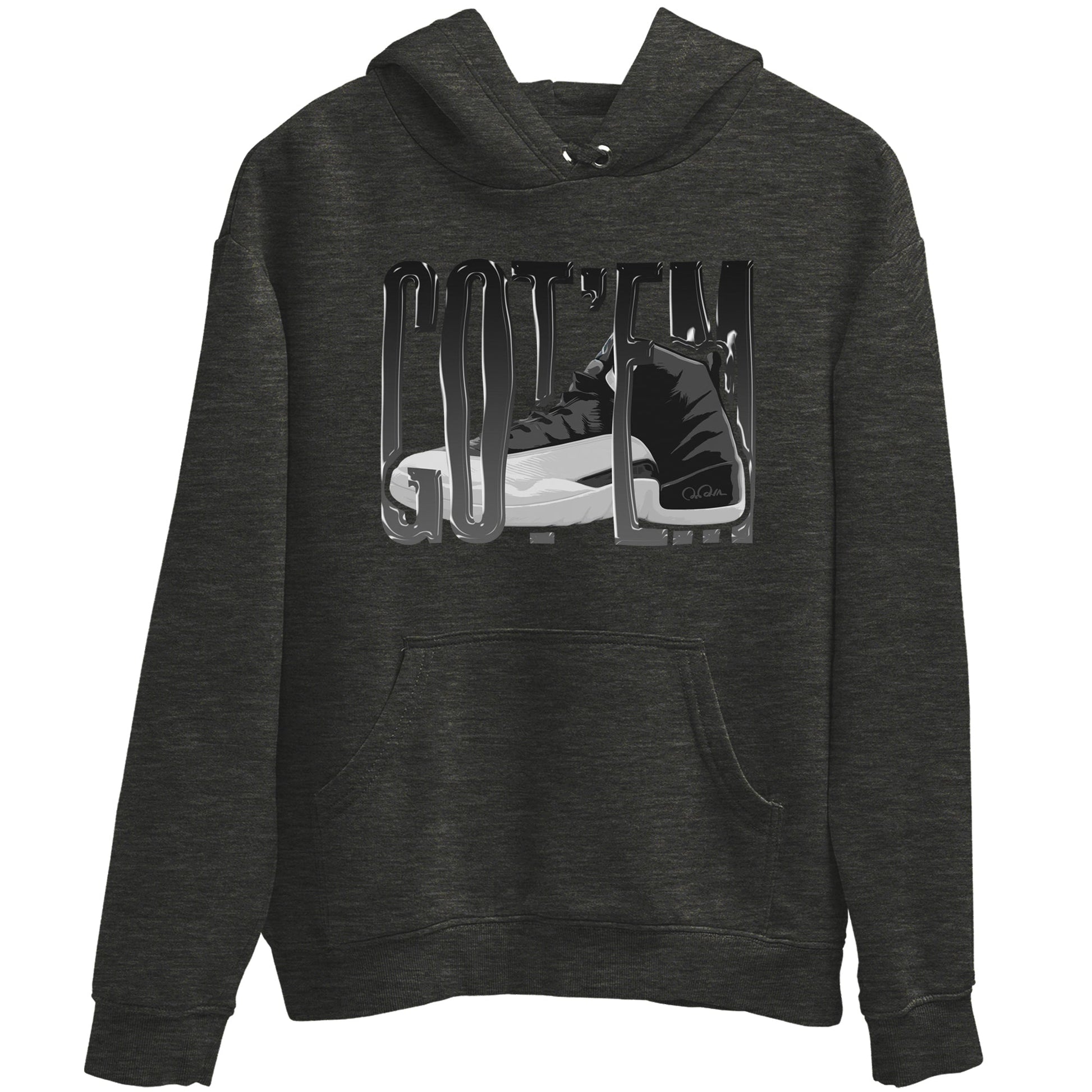 12s Black Wolf Grey shirts to match jordans Wiggling Gotem sneaker match tees Air Jordan 12 Barons match shoes to clothes SNRT Sneaker Tees unisex cotton Charcoal Heather 2 shirts