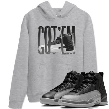 12s Black Wolf Grey shirts to match jordans Wiggling Gotem sneaker match tees Air Jordan 12 Barons match shoes to clothes SNRT Sneaker Tees unisex cotton Heather Grey 1 shirts