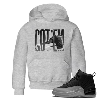 12s Black Wolf Grey shirts to match jordans Wiggling Gotem sneaker match tees Air Jordan 12 Barons match shoes to clothes SNRT Sneaker Tees Youth Baby Heather Grey 1 tee