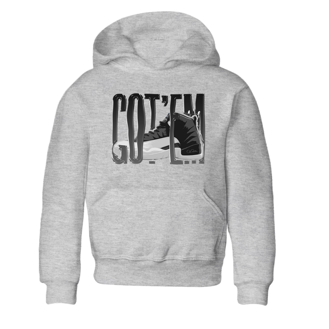 12s Black Wolf Grey shirts to match jordans Wiggling Gotem sneaker match tees Air Jordan 12 Barons match shoes to clothes SNRT Sneaker Tees Youth Baby Heather Grey 2 tee