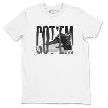 12s Black Wolf Grey shirts to match jordans Wiggling Gotem sneaker match tees Air Jordan 12 Barons match shoes to clothes SNRT Sneaker Tees unisex cotton White 2 shirts