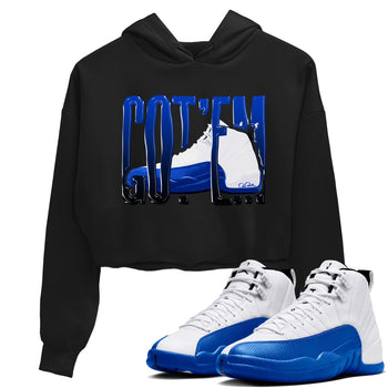 12s Blueberry shirts to match jordans Wiggling Gotem best t shirts to wear with jordans AJ12 White and Game Royal match shoes to clothes SNRT Sneaker Tees unisex cotton Black 1 crop tee