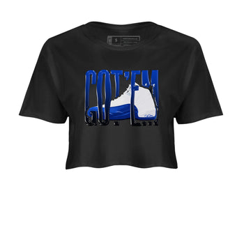 12s Blueberry shirts to match jordans Wiggling Gotem best t shirts to wear with jordans AJ12 White and Game Royal match shoes to clothes SNRT Sneaker Tees unisex cotton Black 2 crop tee