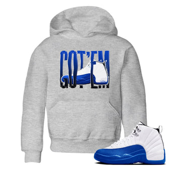 12s Blueberry shirts to match jordans Wiggling Gotem best t shirts to wear with jordans AJ12 White and Game Royal match shoes to clothes SNRT Sneaker Tees Youth Baby Heather Grey 1 tee