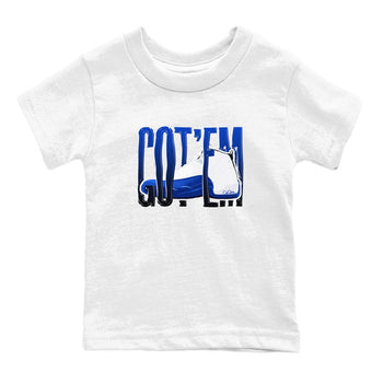 12s Blueberry shirts to match jordans Wiggling Gotem best t shirts to wear with jordans AJ12 White and Game Royal match shoes to clothes SNRT Sneaker Tees Youth Baby White 2 tee