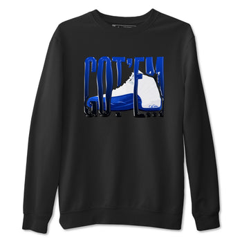 12s Blueberry shirts to match jordans Wiggling Gotem best t shirts to wear with jordans AJ12 White and Game Royal match shoes to clothes SNRT Sneaker Tees unisex cotton Black 2 shirts