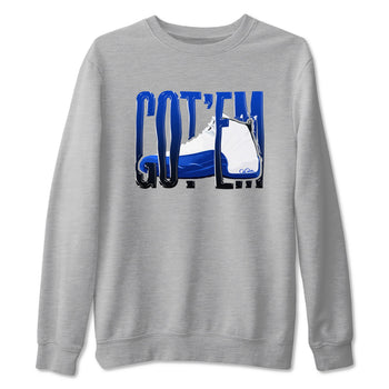 12s Blueberry shirts to match jordans Wiggling Gotem best t shirts to wear with jordans AJ12 White and Game Royal match shoes to clothes SNRT Sneaker Tees unisex cotton Heather Grey 2 shirts