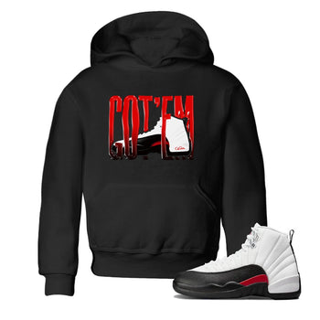 12s Taxi Flip shirts to match jordans Wiggling Gotem sneaker match tees Air Jordan 12 Taxi Flip SNRT Sneaker Tees streetwear brand Baby and Youth Black 1 cotton tee