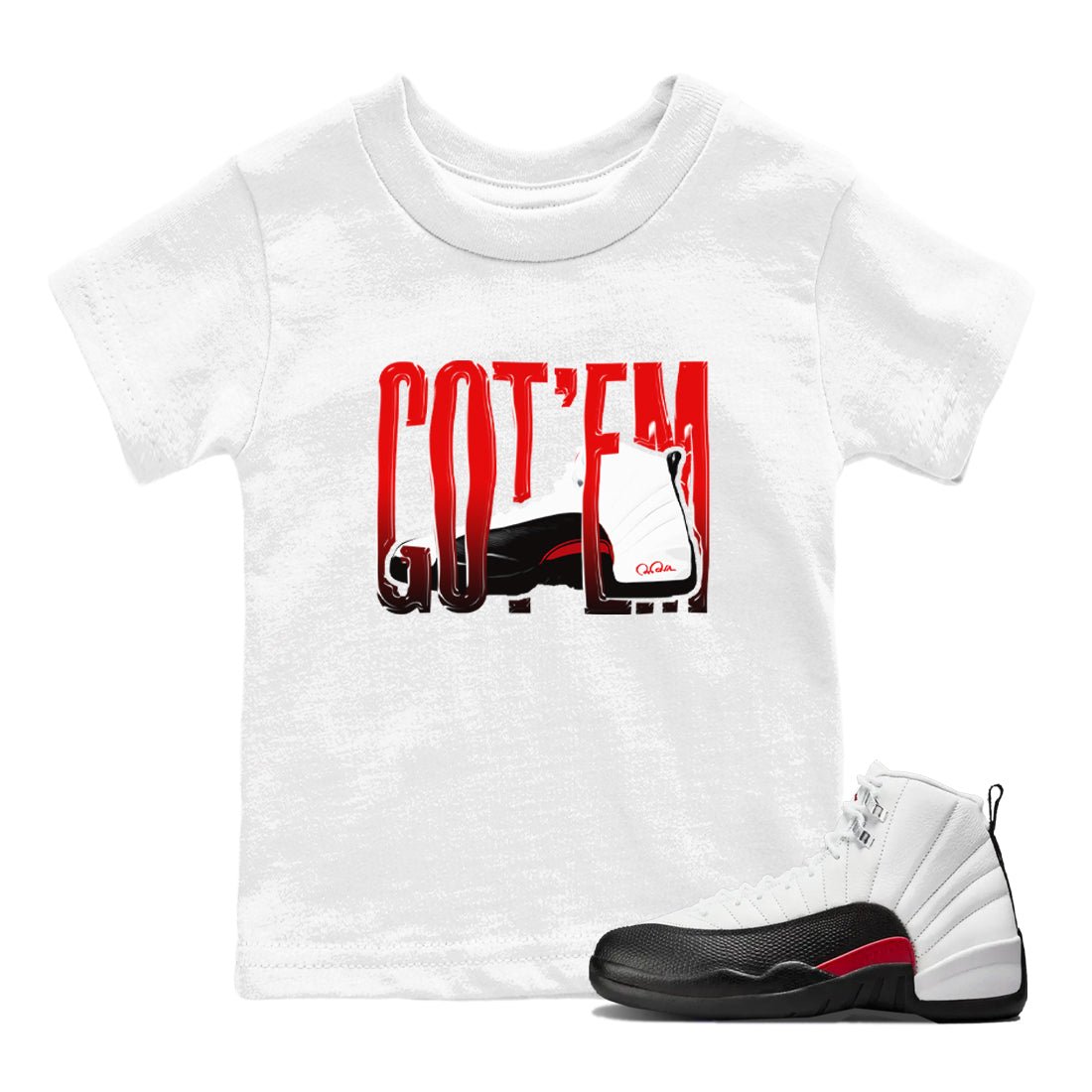 12s Taxi Flip shirts to match jordans Wiggling Gotem sneaker match tees Air Jordan 12 Taxi Flip SNRT Sneaker Tees streetwear brand Baby and Youth White 1 cotton tee
