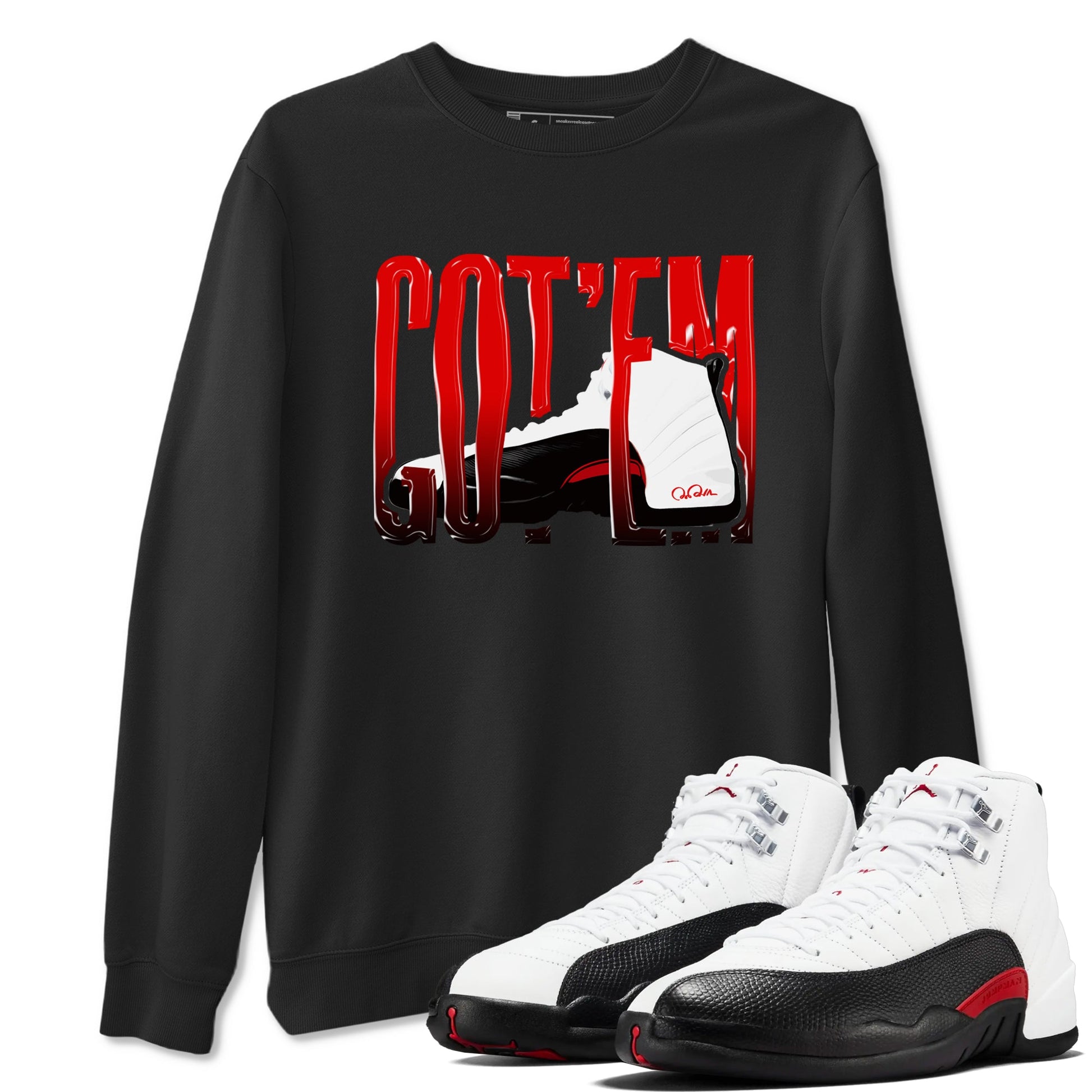 12s Taxi Flip shirts to match jordans Wiggling Gotem sneaker match tees Air Jordan 12 Taxi Flip SNRT Sneaker Tees streetwear brand Black 1 unisex cotton tee