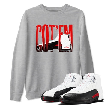 12s Taxi Flip shirts to match jordans Wiggling Gotem sneaker match tees Air Jordan 12 Taxi Flip SNRT Sneaker Tees streetwear brand Heather Grey 1 unisex cotton tee