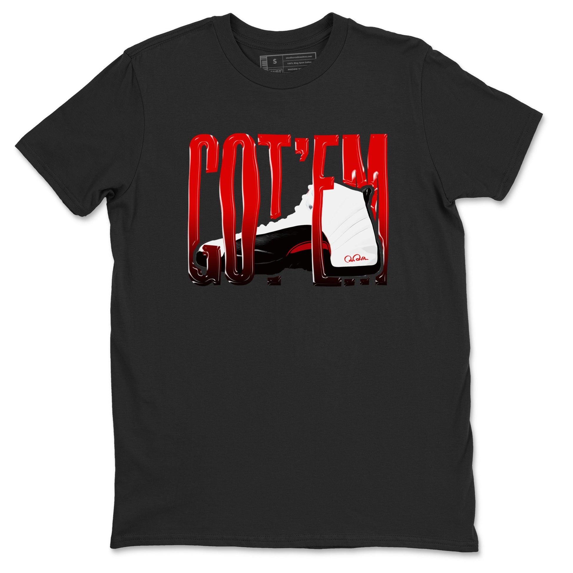 12s Taxi Flip shirts to match jordans Wiggling Gotem sneaker match tees Air Jordan 12 Taxi Flip SNRT Sneaker Tees streetwear brand Black 2 unisex cotton tee