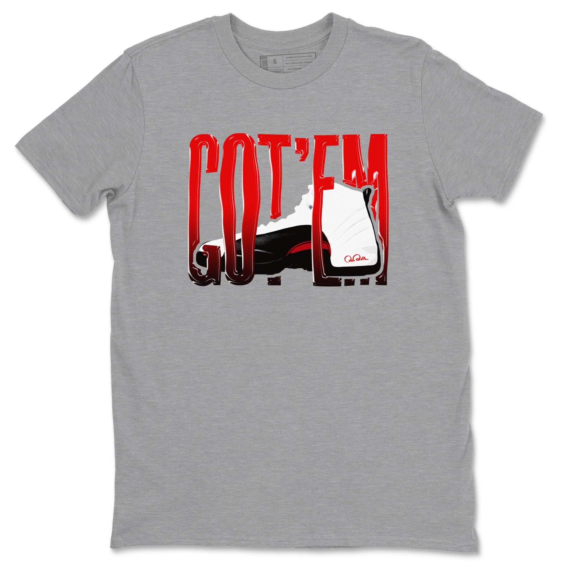 12s Taxi Flip shirts to match jordans Wiggling Gotem sneaker match tees Air Jordan 12 Taxi Flip SNRT Sneaker Tees streetwear brand Heather Grey 2 unisex cotton tee