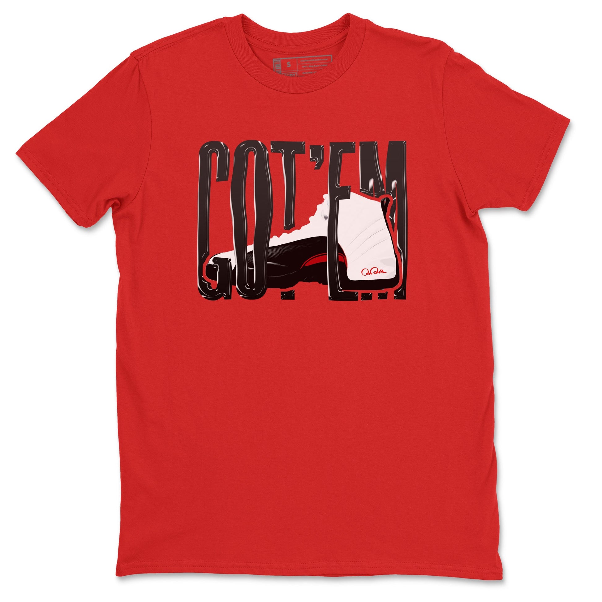 12s Taxi Flip shirts to match jordans Wiggling Gotem sneaker match tees Air Jordan 12 Taxi Flip SNRT Sneaker Tees streetwear brand Red 2 unisex cotton tee