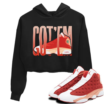13s Dune Red shirts to match jordans Wiggling Gotem sneaker match tees Air Jordan 13 Dune Red SNRT Sneaker Tees streetwear brand Black 1 crop tee