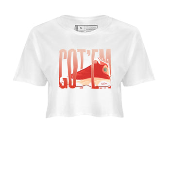 13s Dune Red shirts to match jordans Wiggling Gotem sneaker match tees Air Jordan 13 Dune Red SNRT Sneaker Tees streetwear brand White 2 crop tee
