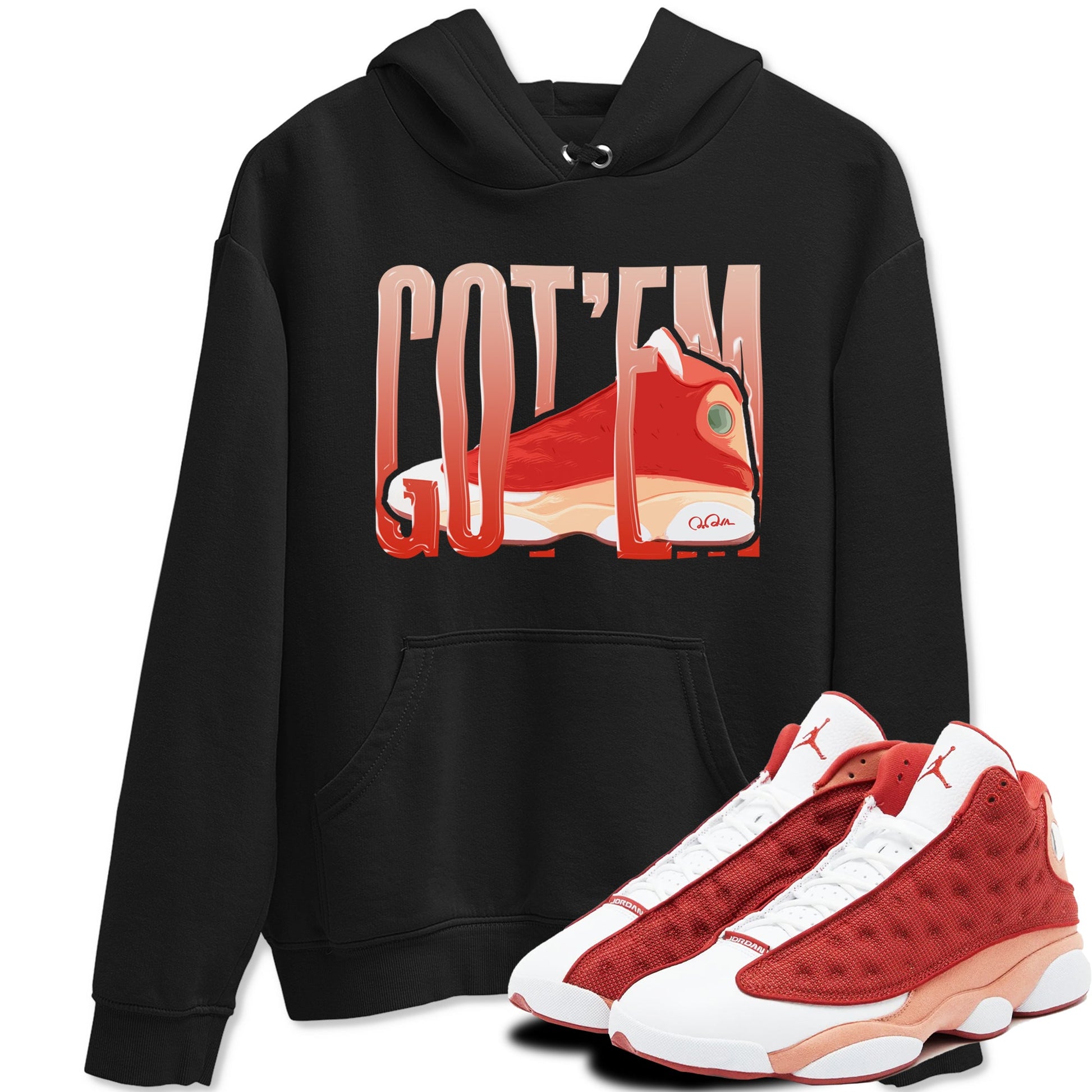 13s Dune Red shirts to match jordans Wiggling Gotem sneaker match tees Air Jordan 13 Dune Red SNRT Sneaker Tees streetwear brand Black 1 unisex cotton tee