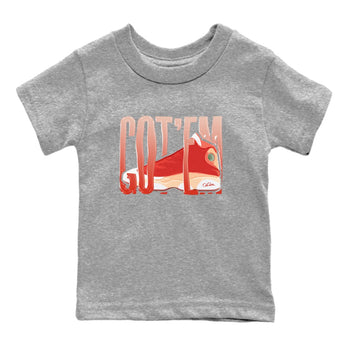 13s Dune Red shirts to match jordans Wiggling Gotem sneaker match tees Air Jordan 13 Dune Red SNRT Sneaker Tees streetwear brand Baby and Youth Heather Grey 2 cotton tee