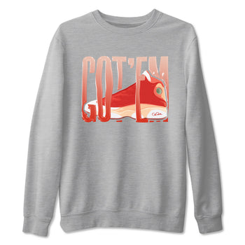 13s Dune Red shirts to match jordans Wiggling Gotem sneaker match tees Air Jordan 13 Dune Red SNRT Sneaker Tees streetwear brand Heather Grey 2 unisex cotton tee