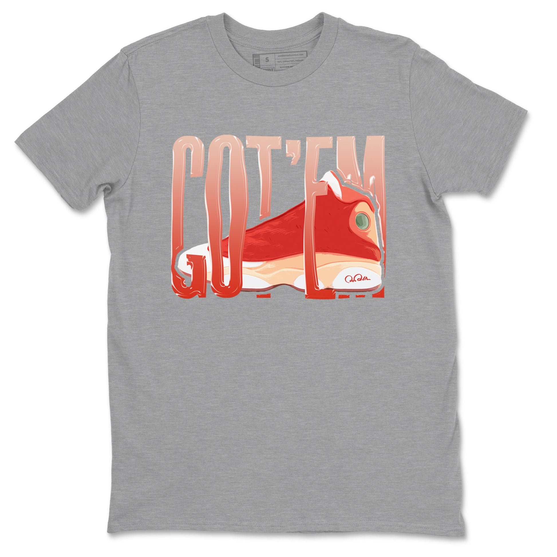 13s Dune Red shirts to match jordans Wiggling Gotem sneaker match tees Air Jordan 13 Dune Red SNRT Sneaker Tees streetwear brand Heather Grey 2 unisex cotton tee