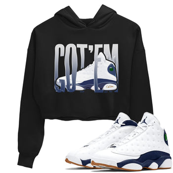 13s Midnight Navy shirts to match jordans Wiggling Gotem sneaker match tees Air Jordan 13 Midnight Navy match shoes to clothes SNRT Sneaker Tees unisex cotton Black 1 crop tee