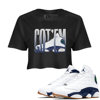 13s Midnight Navy shirts to match jordans Wiggling Gotem sneaker match tees Air Jordan 13 Midnight Navy match shoes to clothes SNRT Sneaker Tees unisex cotton Black 1 crop tee