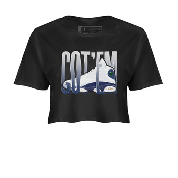 13s Midnight Navy shirts to match jordans Wiggling Gotem sneaker match tees Air Jordan 13 Midnight Navy match shoes to clothes SNRT Sneaker Tees unisex cotton Black 2 crop tee
