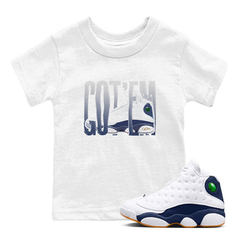 13s Midnight Navy shirts to match jordans Wiggling Gotem sneaker match tees Air Jordan 13 Midnight Navy match shoes to clothes SNRT Sneaker Tees Youth Baby White 1 tee