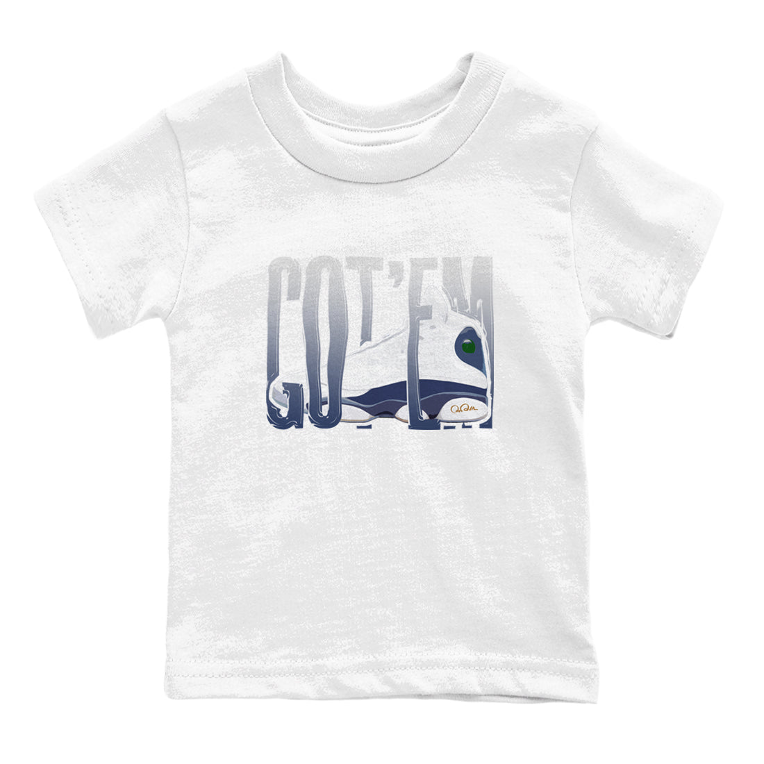 13s Midnight Navy shirts to match jordans Wiggling Gotem sneaker match tees Air Jordan 13 Midnight Navy match shoes to clothes SNRT Sneaker Tees Youth Baby White 2 tee