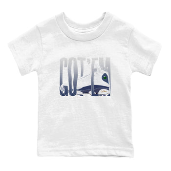 13s Midnight Navy shirts to match jordans Wiggling Gotem sneaker match tees Air Jordan 13 Midnight Navy match shoes to clothes SNRT Sneaker Tees Youth Baby White 2 tee