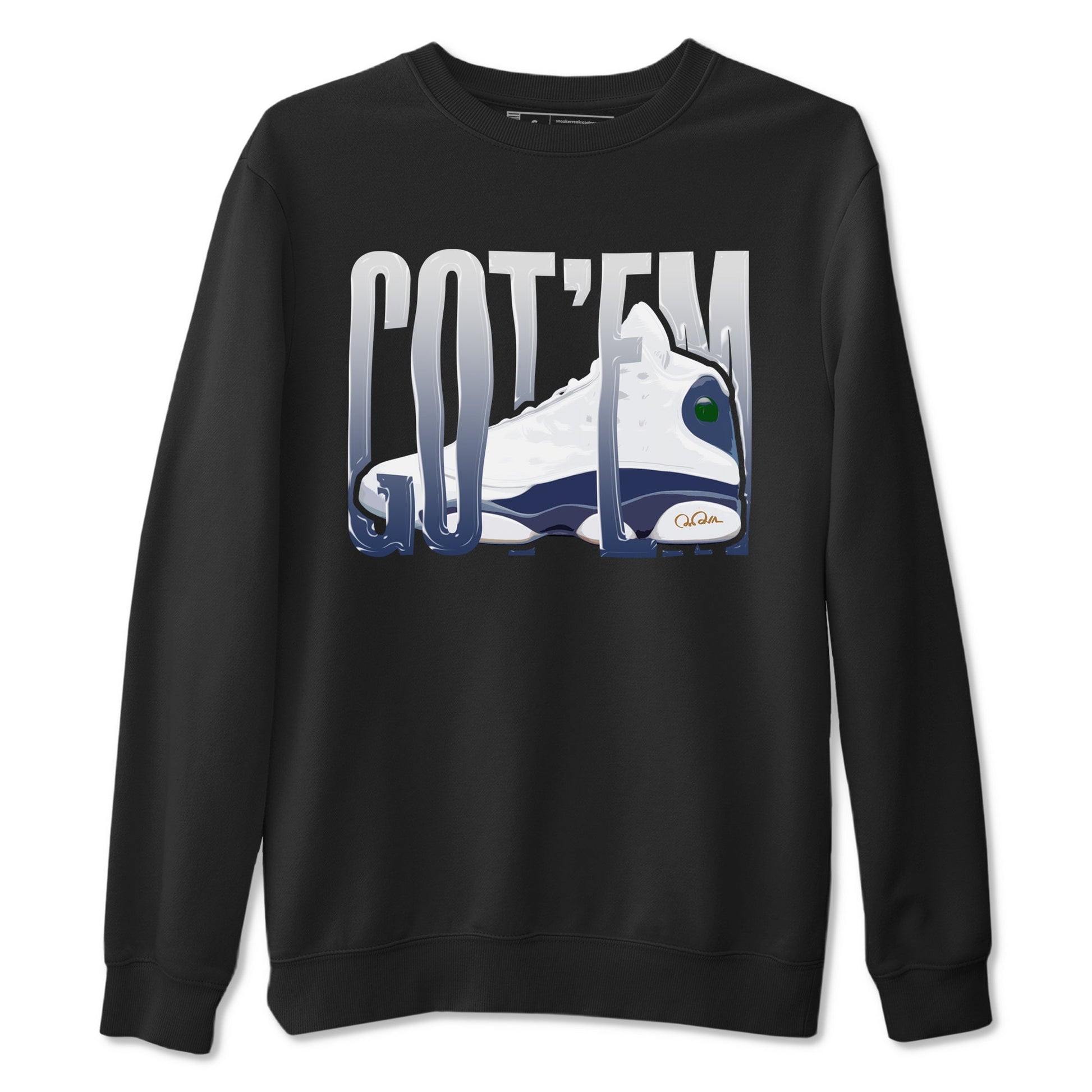 13s Midnight Navy shirts to match jordans Wiggling Gotem sneaker match tees Air Jordan 13 Midnight Navy match shoes to clothes SNRT Sneaker Tees unisex cotton Black 2 shirts