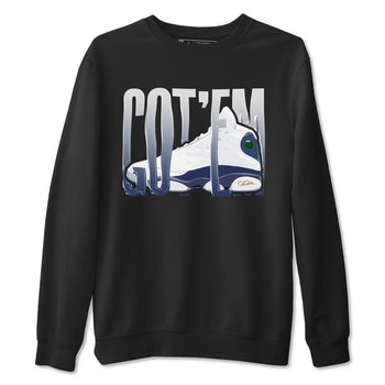 13s Midnight Navy shirts to match jordans Wiggling Gotem sneaker match tees Air Jordan 13 Midnight Navy match shoes to clothes SNRT Sneaker Tees unisex cotton Black 2 shirts