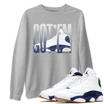 13s Midnight Navy shirts to match jordans Wiggling Gotem sneaker match tees Air Jordan 13 Midnight Navy match shoes to clothes SNRT Sneaker Tees unisex cotton Heather Grey 1 shirts