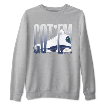 13s Midnight Navy shirts to match jordans Wiggling Gotem sneaker match tees Air Jordan 13 Midnight Navy match shoes to clothes SNRT Sneaker Tees unisex cotton Heather Grey 2 shirts