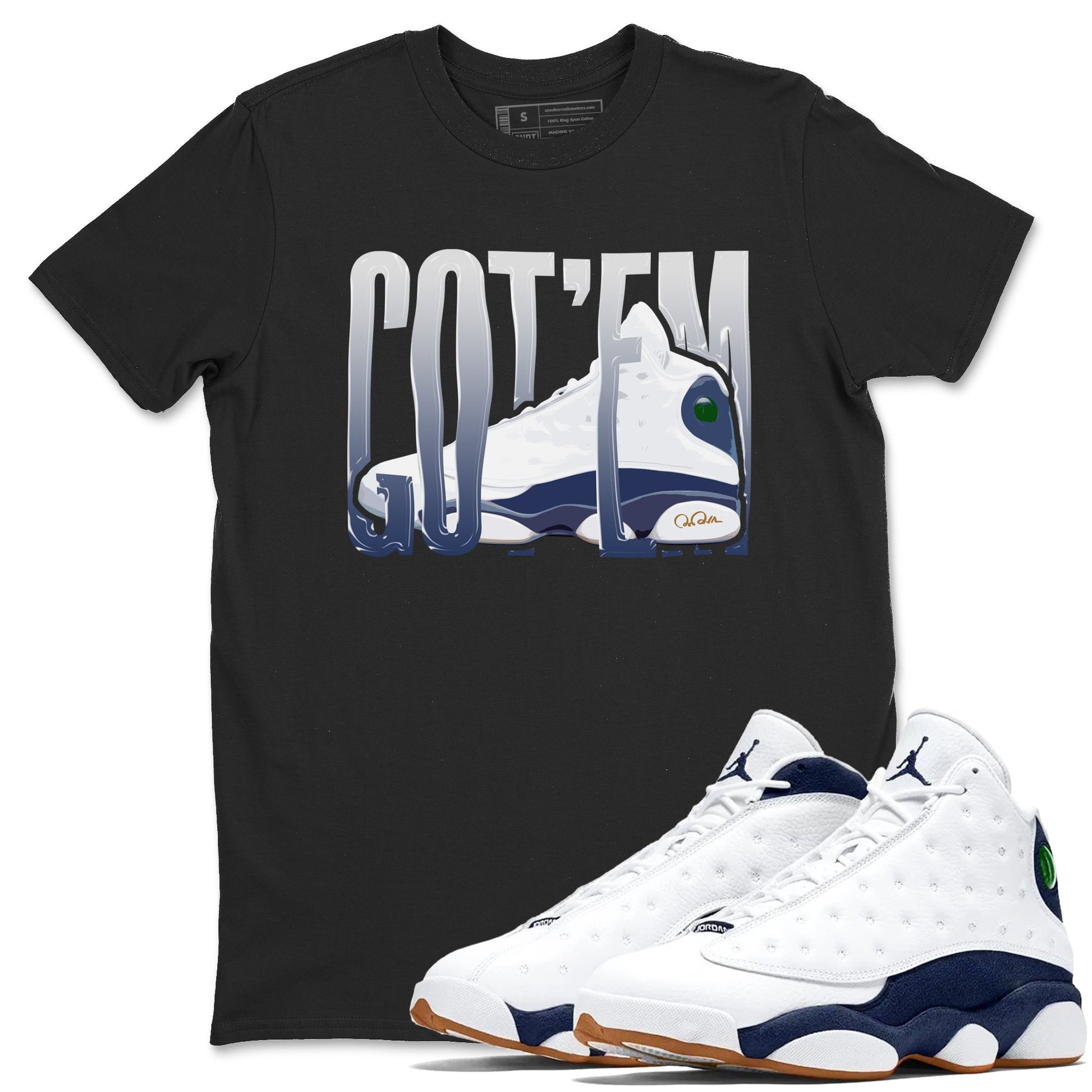 13s Midnight Navy shirts to match jordans Wiggling Gotem sneaker match tees Air Jordan 13 Midnight Navy match shoes to clothes SNRT Sneaker Tees unisex cotton Black 1 shirts