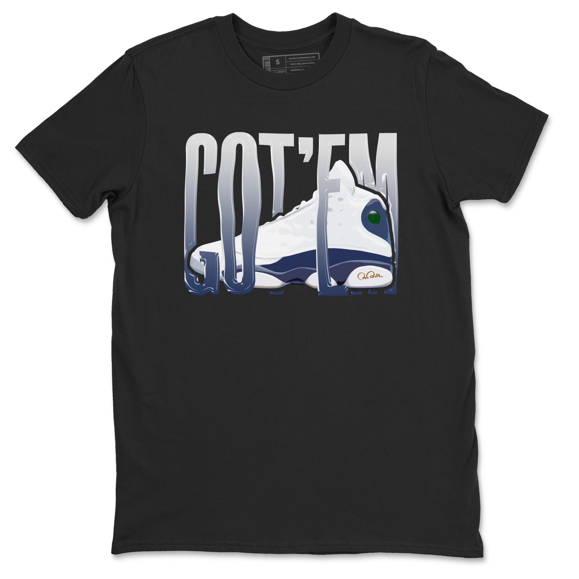 13s Midnight Navy shirts to match jordans Wiggling Gotem sneaker match tees Air Jordan 13 Midnight Navy match shoes to clothes SNRT Sneaker Tees unisex cotton Black 2 shirts
