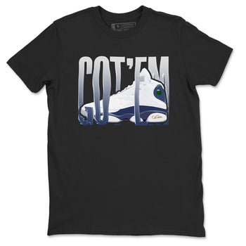 13s Midnight Navy shirts to match jordans Wiggling Gotem sneaker match tees Air Jordan 13 Midnight Navy match shoes to clothes SNRT Sneaker Tees unisex cotton Black 2 shirts