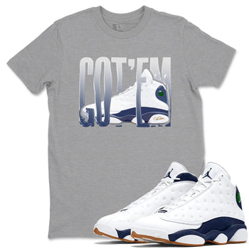13s Midnight Navy shirts to match jordans Wiggling Gotem sneaker match tees Air Jordan 13 Midnight Navy match shoes to clothes SNRT Sneaker Tees unisex cotton Heather Grey 1 shirts