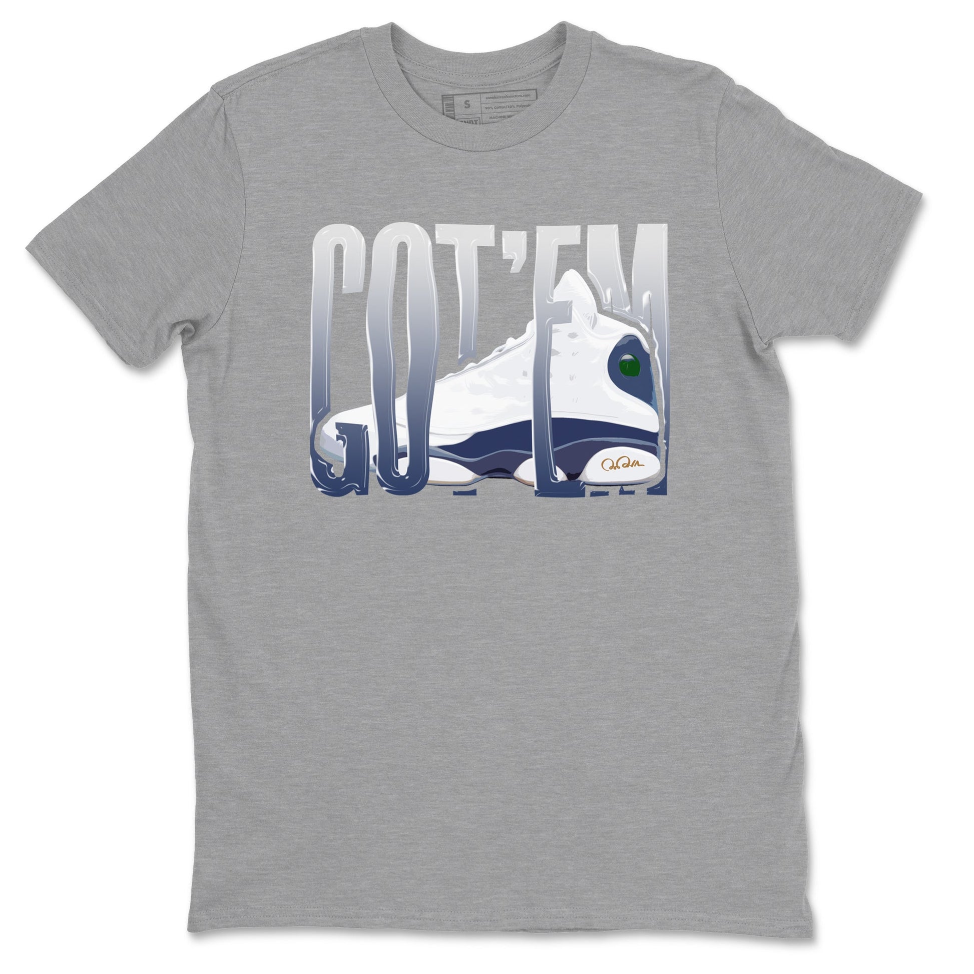 13s Midnight Navy shirts to match jordans Wiggling Gotem sneaker match tees Air Jordan 13 Midnight Navy match shoes to clothes SNRT Sneaker Tees unisex cotton Heather Grey 2 shirts