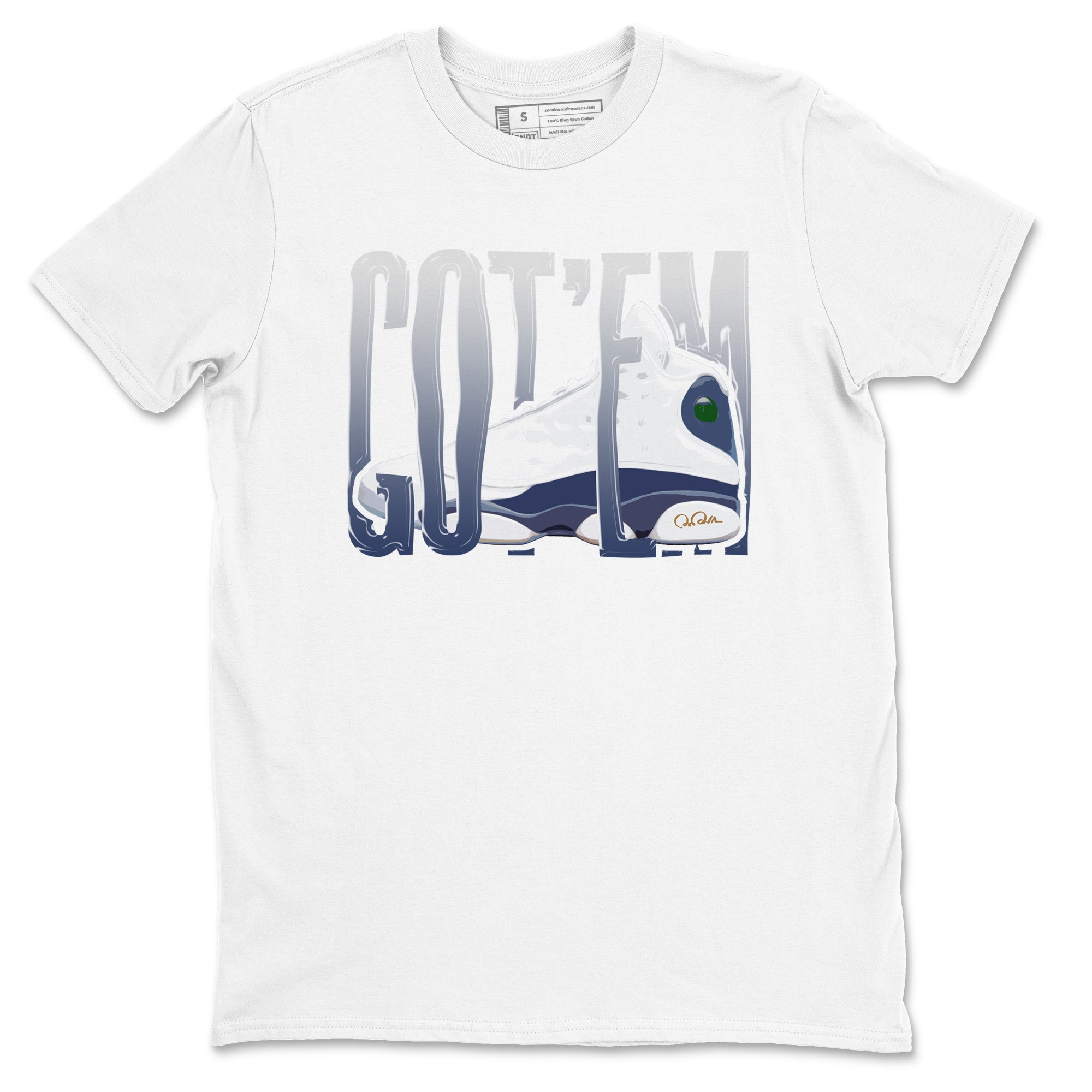 13s Midnight Navy shirts to match jordans Wiggling Gotem sneaker match tees Air Jordan 13 Midnight Navy match shoes to clothes SNRT Sneaker Tees unisex cotton White 2 shirts